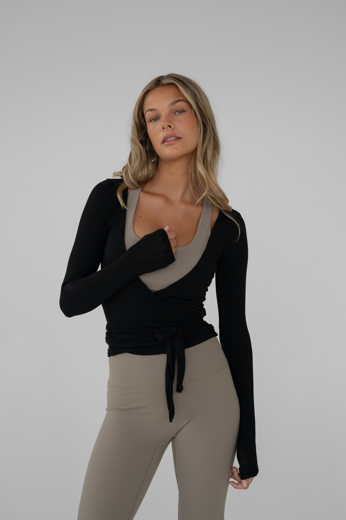 Wickelbluse - Schwarz