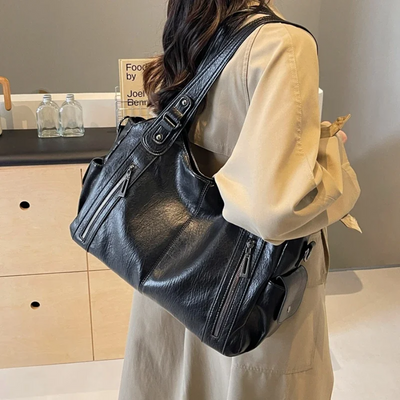 OLIVIA - BRAUNE MODERNE LUXUS-SCHULTERTASCHE