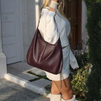 AMALFI CHARME MARRONE - Leather Tote Bag