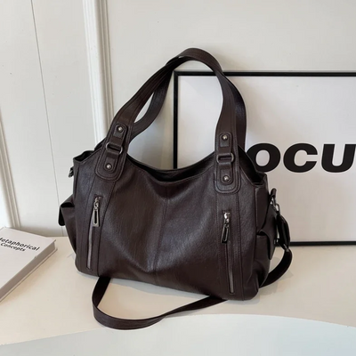 OLIVIA - BRAUNE MODERNE LUXUS-SCHULTERTASCHE