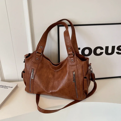 OLIVIA - BRAUNE MODERNE LUXUS-SCHULTERTASCHE