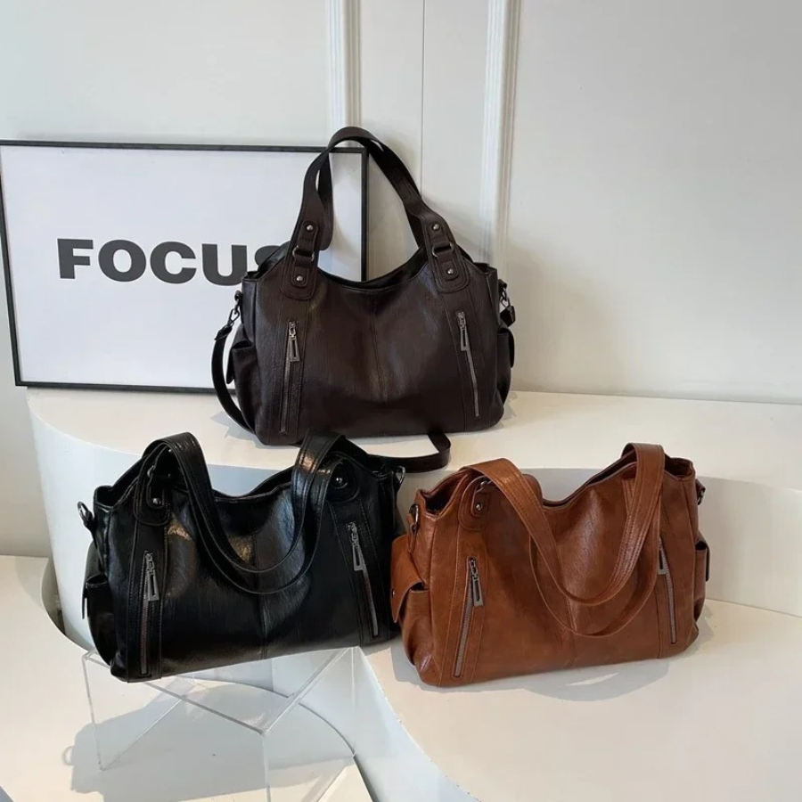 OLIVIA - BRAUNE MODERNE LUXUS-SCHULTERTASCHE
