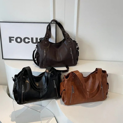 OLIVIA - BRAUNE MODERNE LUXUS-SCHULTERTASCHE