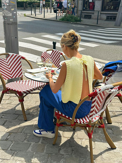 Amy | Strick-Cardigan Rückenausschnitt Top