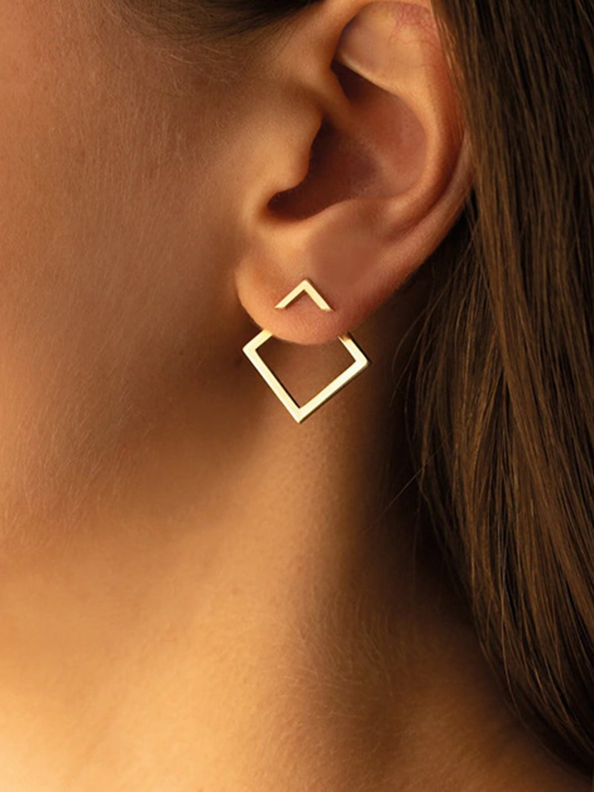Quadratische geometrische Ohrstecker
