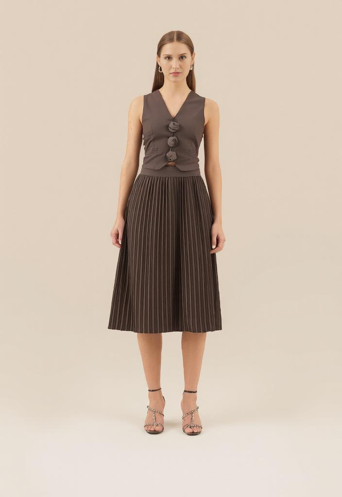 Rosaire | Set mit Blumenweste und Plisseerock