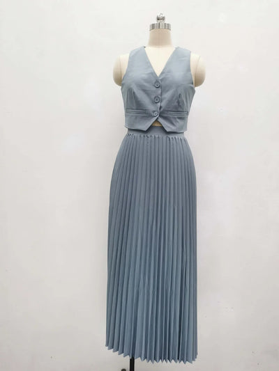 Rosaire | Set mit Blumenweste und Plisseerock